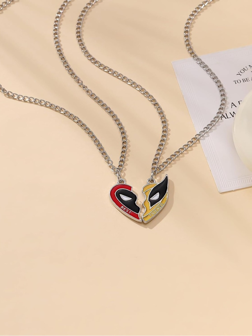 Superhero Deadpool and Wolverine Matching Necklaces Bracelets for Best Friends - Picture 6 of 6